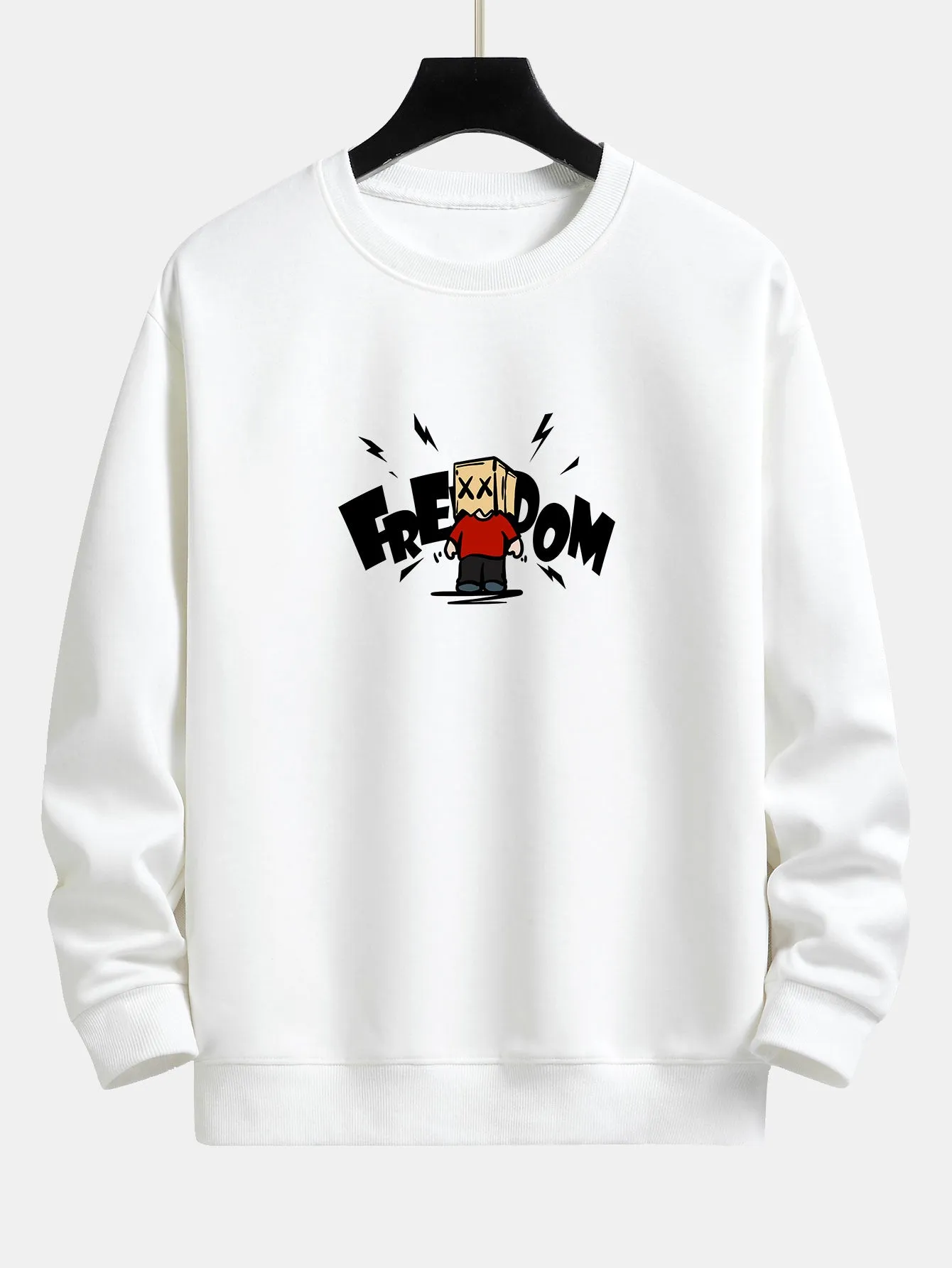 Freedom Cardboard Boy Print Relax Fit Sweatshirt sold by Hoooyi product image thumbnail 2