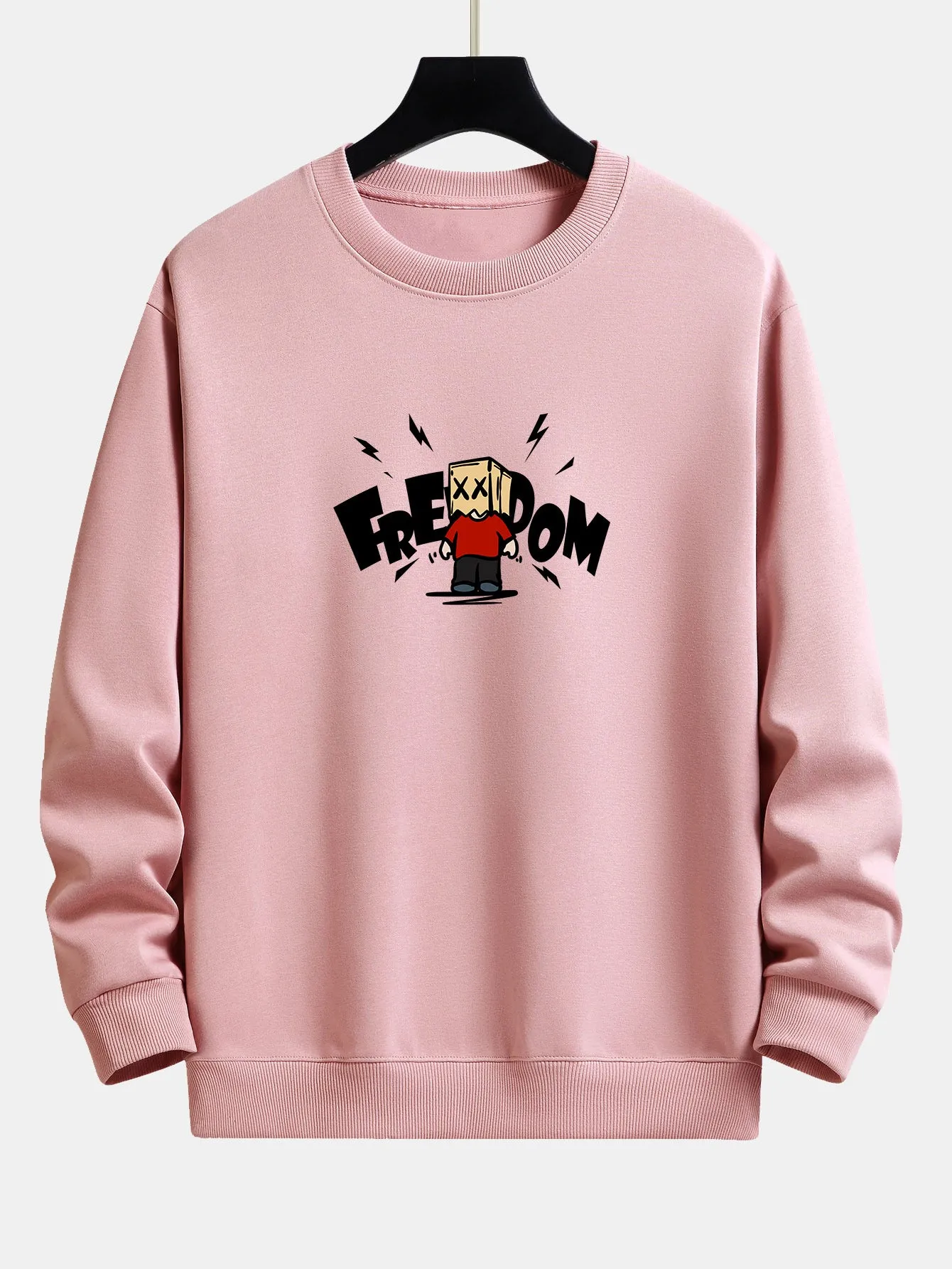 Freedom Cardboard Boy Print Relax Fit Sweatshirt sold by Hoooyi product image thumbnail 3