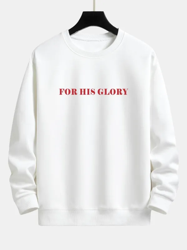 For His Glory Print Relax Fit Sweatshirt sold by Hoooyi