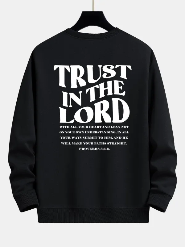 Trust In The Lord Print Relax Fit Sweatshirt sold by Hoooyi