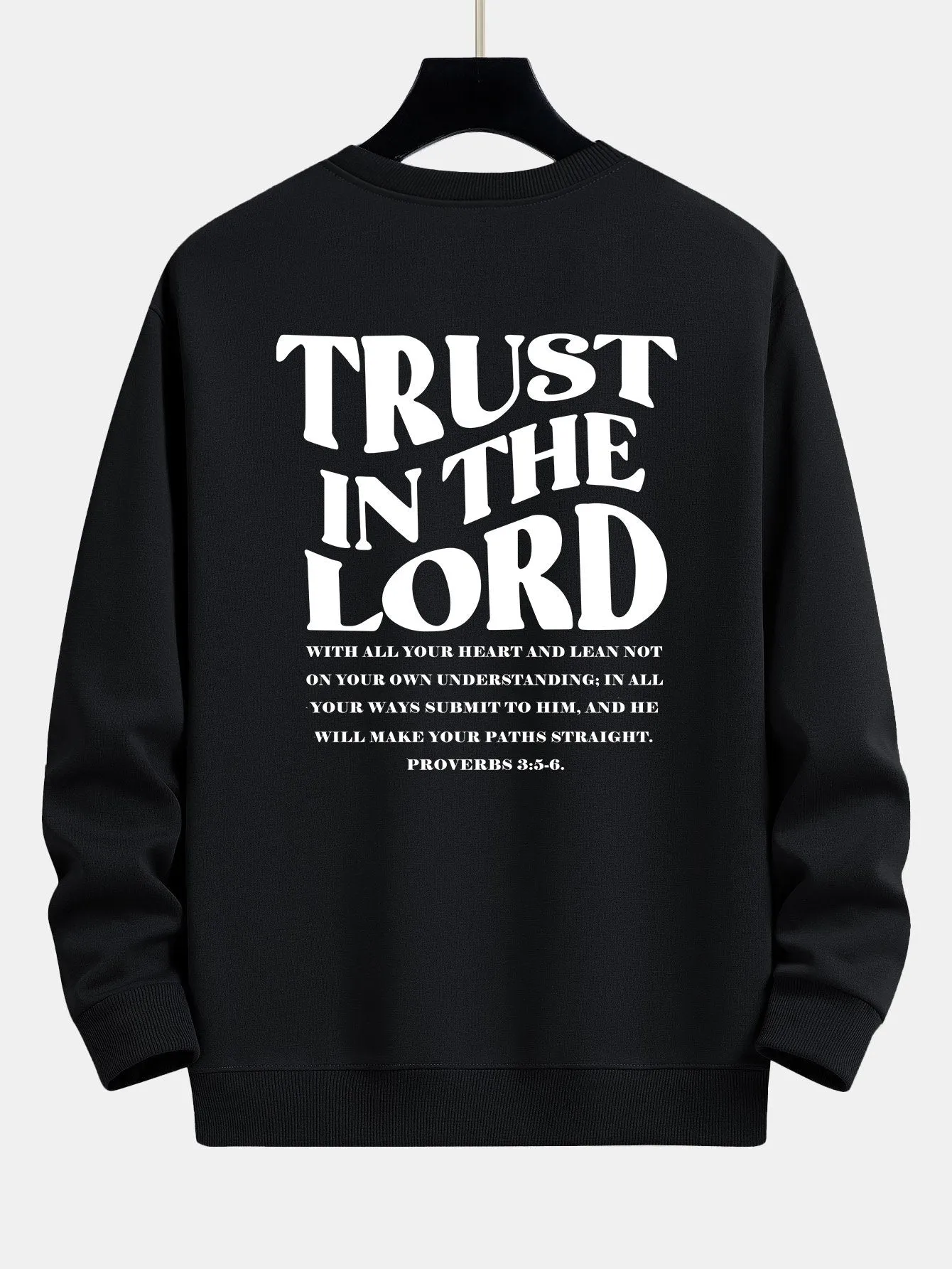 Trust In The Lord Print Relax Fit Sweatshirt sold by Hoooyi