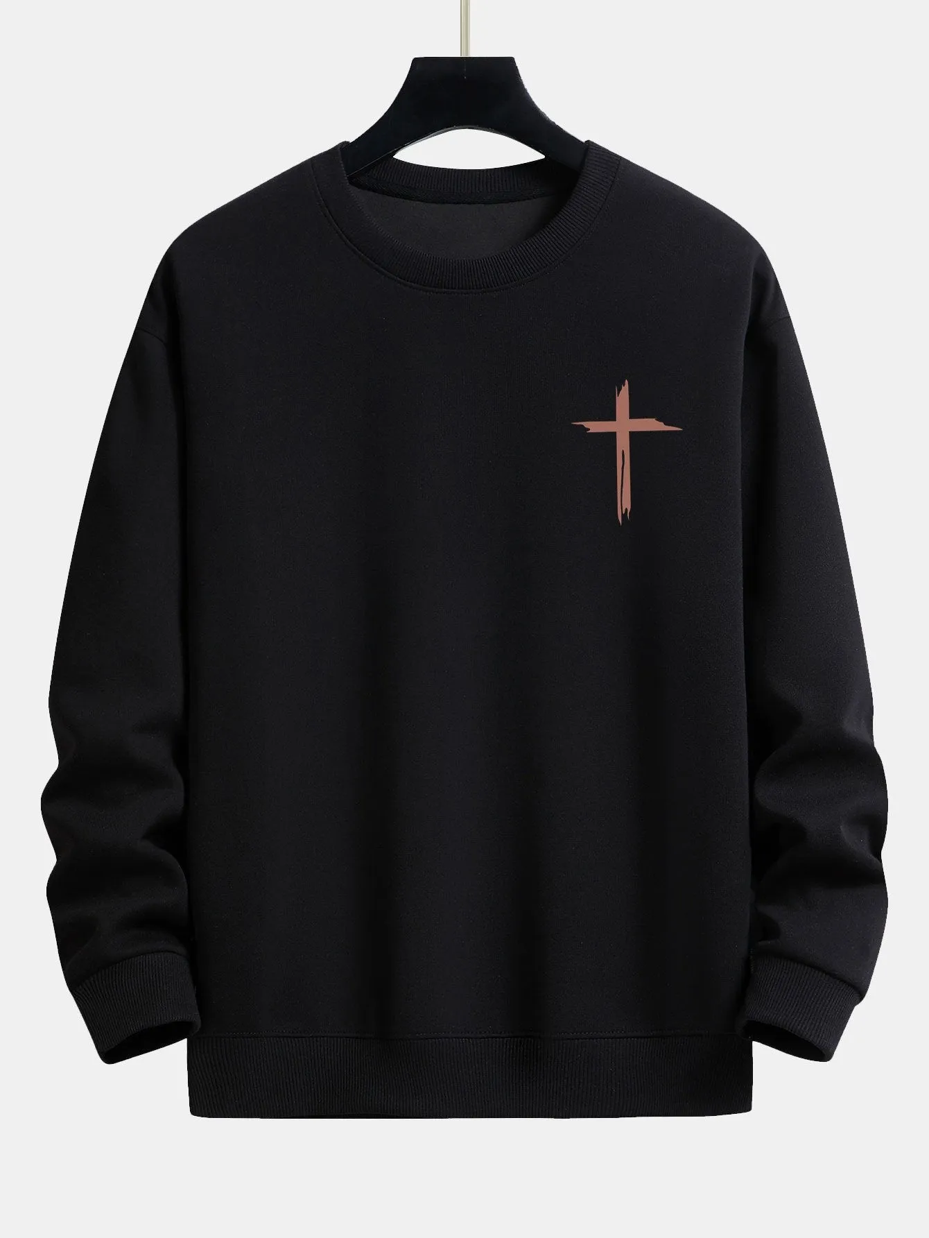 Cross Slogan Print Relax Fit Sweatshirt sold by Hoooyi product image thumbnail 2