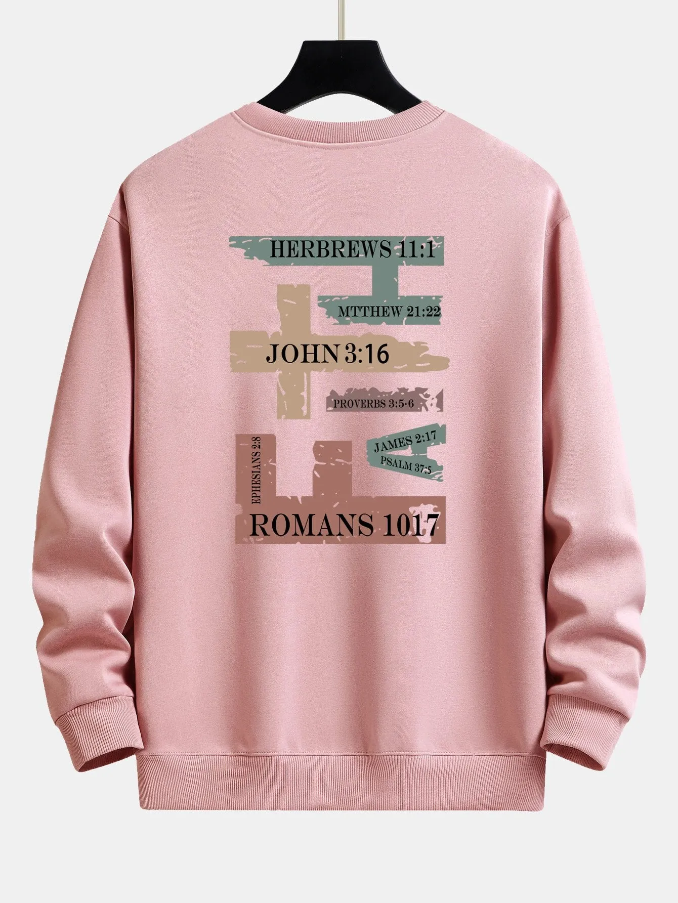 Cross Slogan Print Relax Fit Sweatshirt sold by Hoooyi product image thumbnail 3