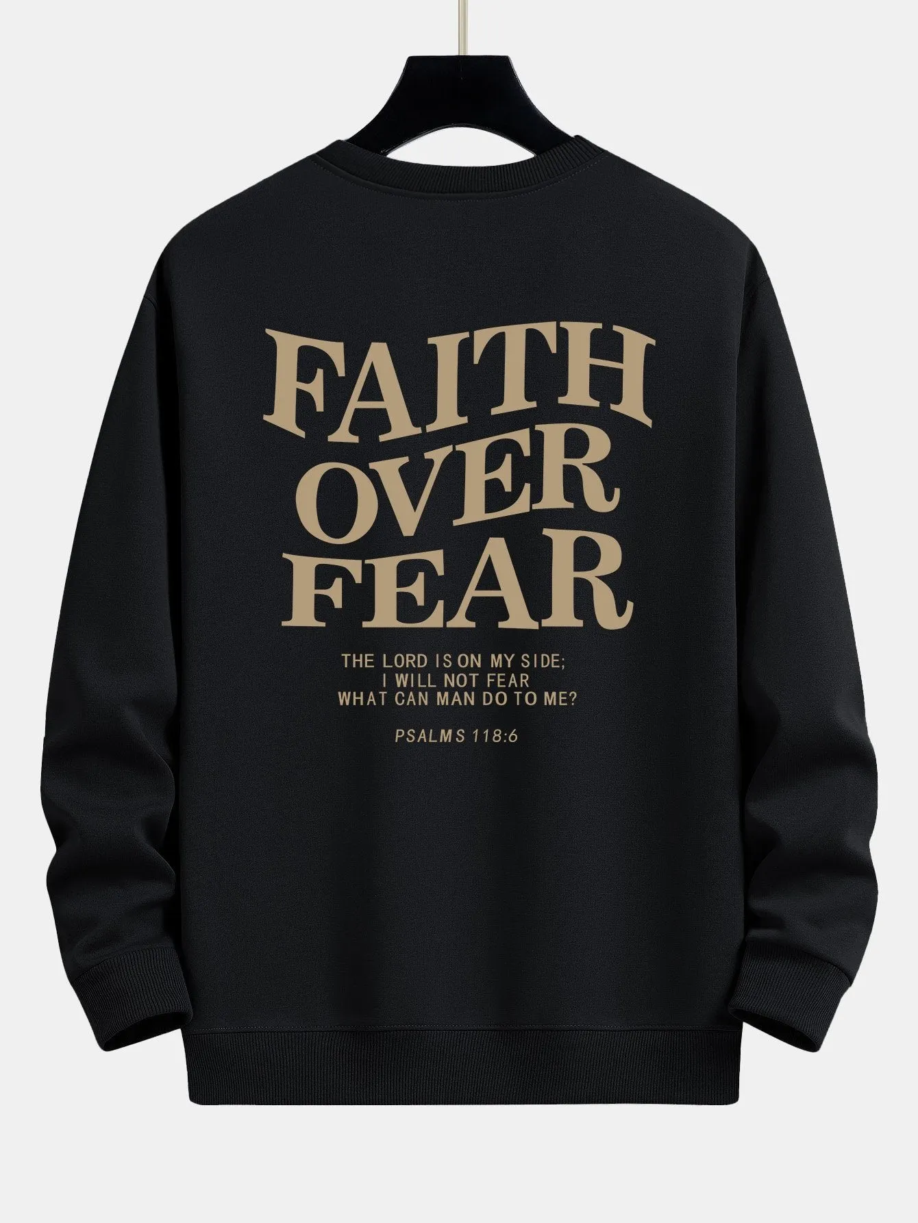 Faith Over Fear Print Relax Fit Sweatshirt sold by Hoooyi