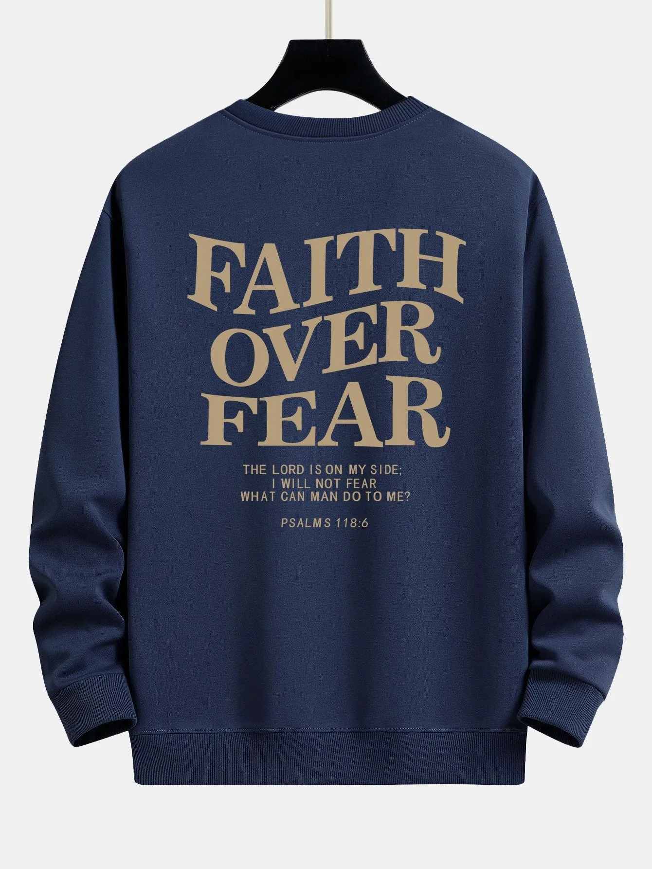 Faith Over Fear Print Relax Fit Sweatshirt sold by Hoooyi product image thumbnail 5