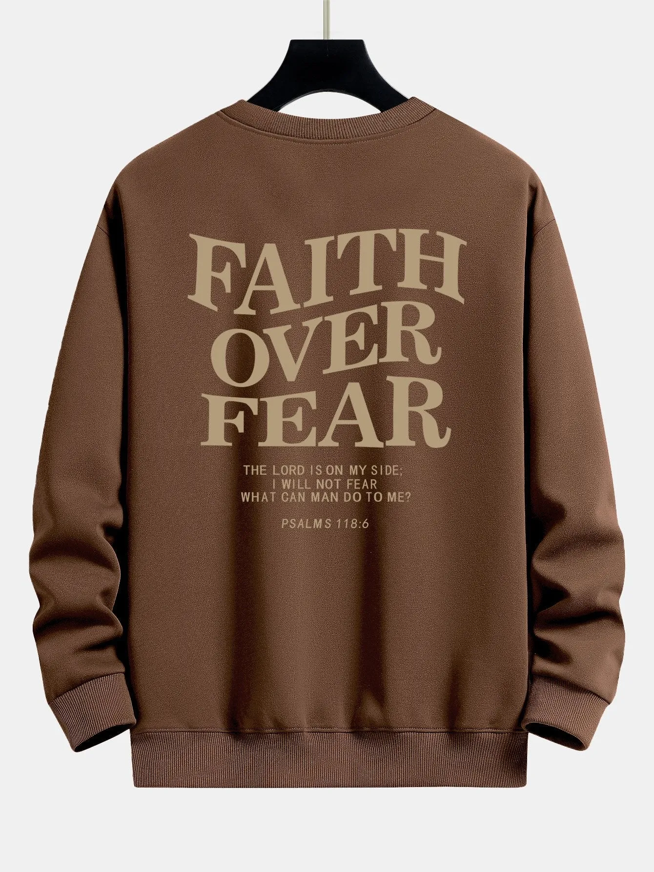Faith Over Fear Print Relax Fit Sweatshirt sold by Hoooyi product image thumbnail 3