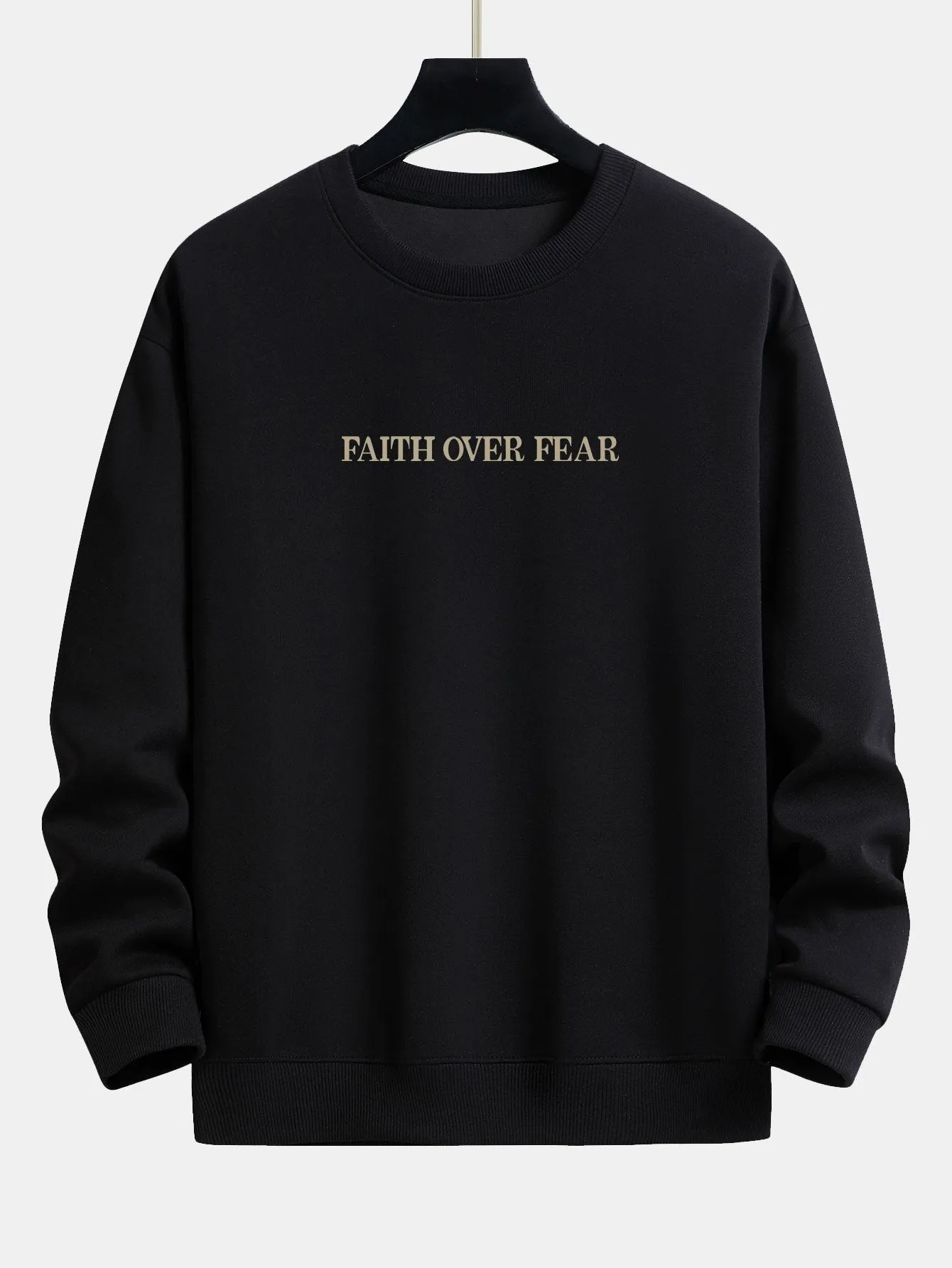 Faith Over Fear Print Relax Fit Sweatshirt sold by Hoooyi product image thumbnail 2