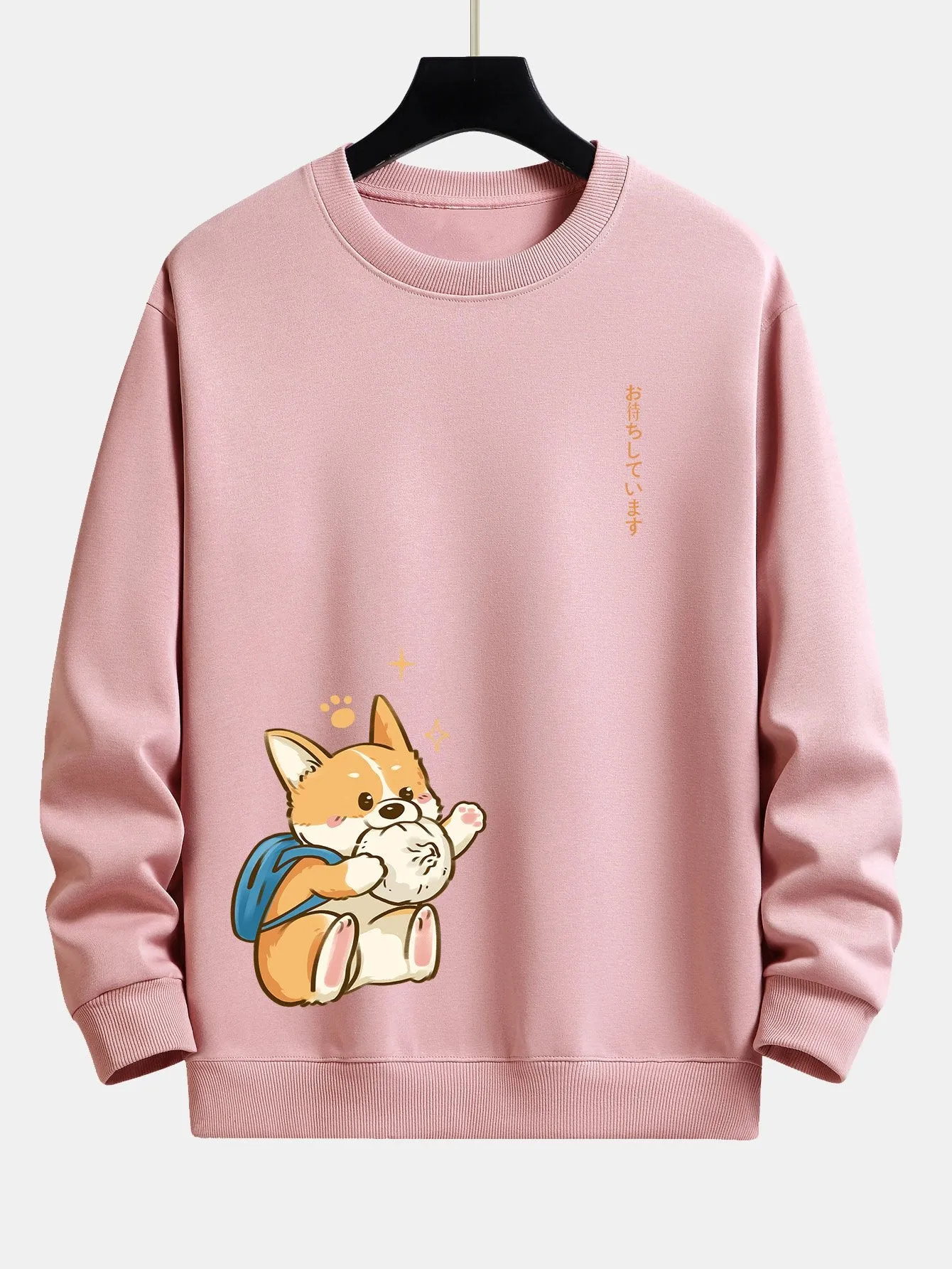 Corgi With Schoolbag Print Relax Fit Sweatshirt sold by Hoooyi product image thumbnail 2