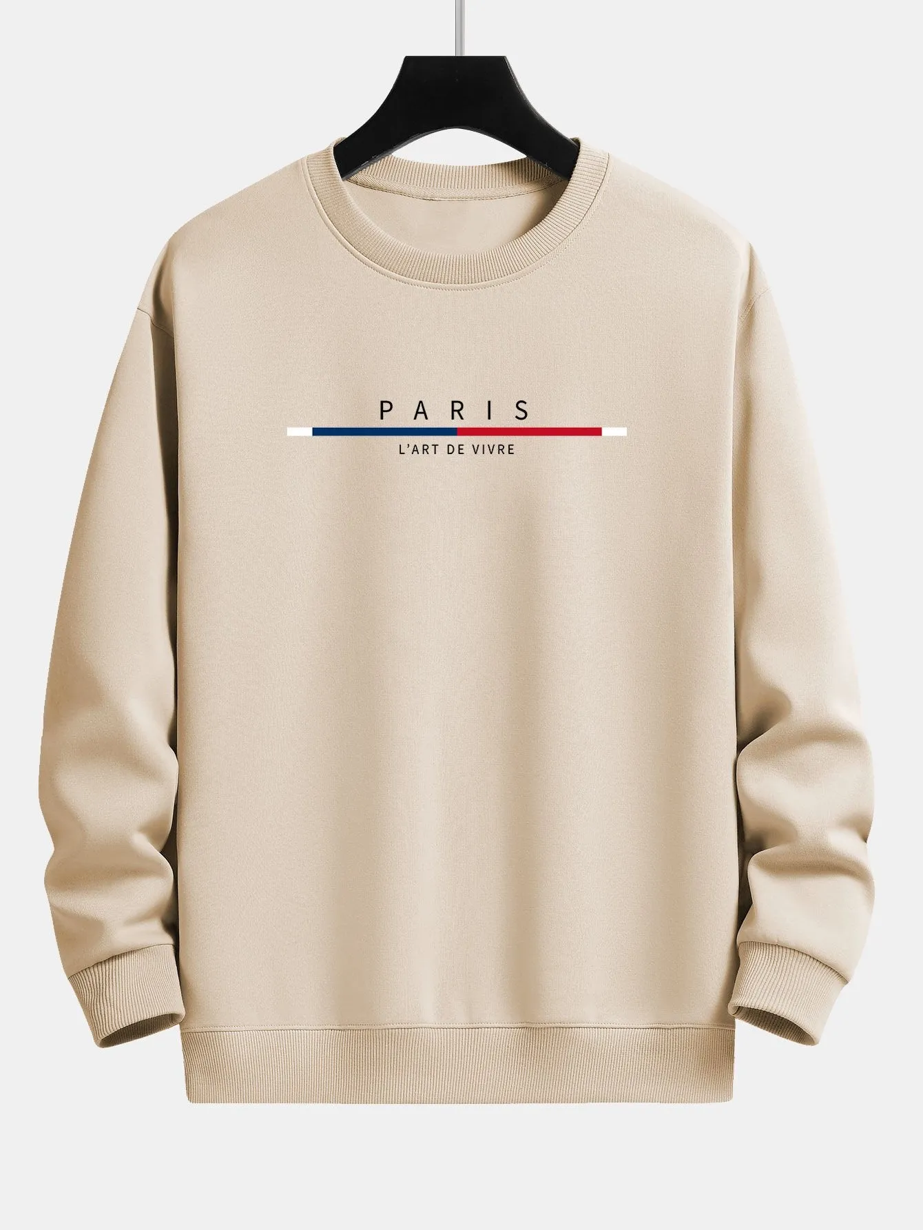 Paris Stripe Print Relax Fit Sweatshirt sold by Hoooyi product image thumbnail 3