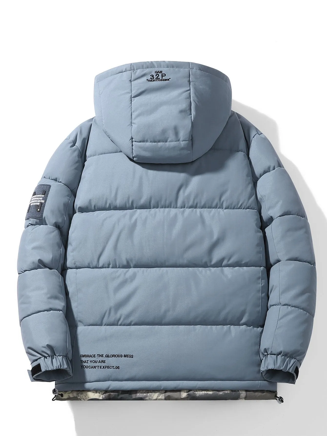 Camouflage Lined Pockets Hooded Puffer Coat sold by Hoooyi product image thumbnail 4