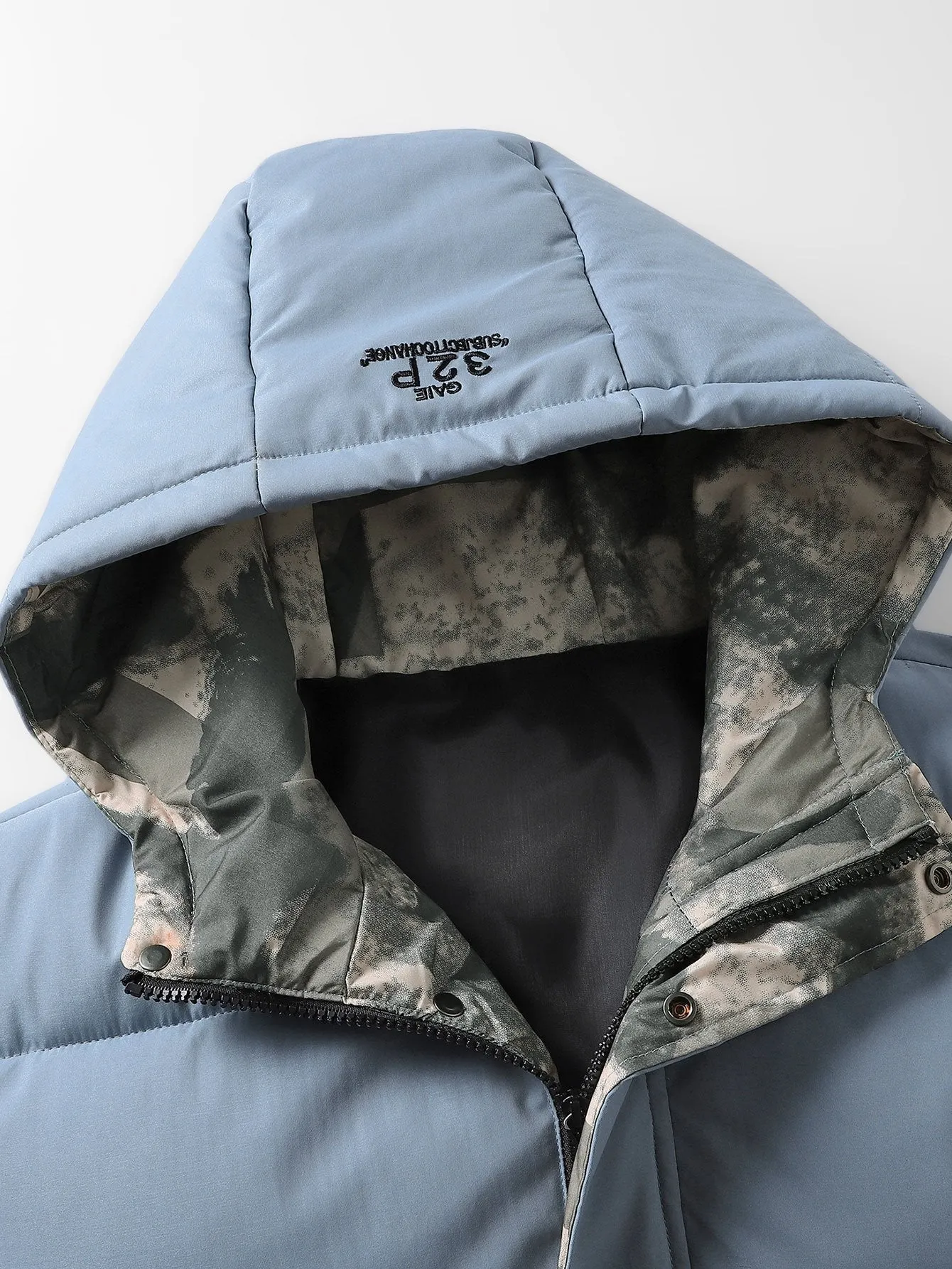 Camouflage Lined Pockets Hooded Puffer Coat sold by Hoooyi product image thumbnail 5