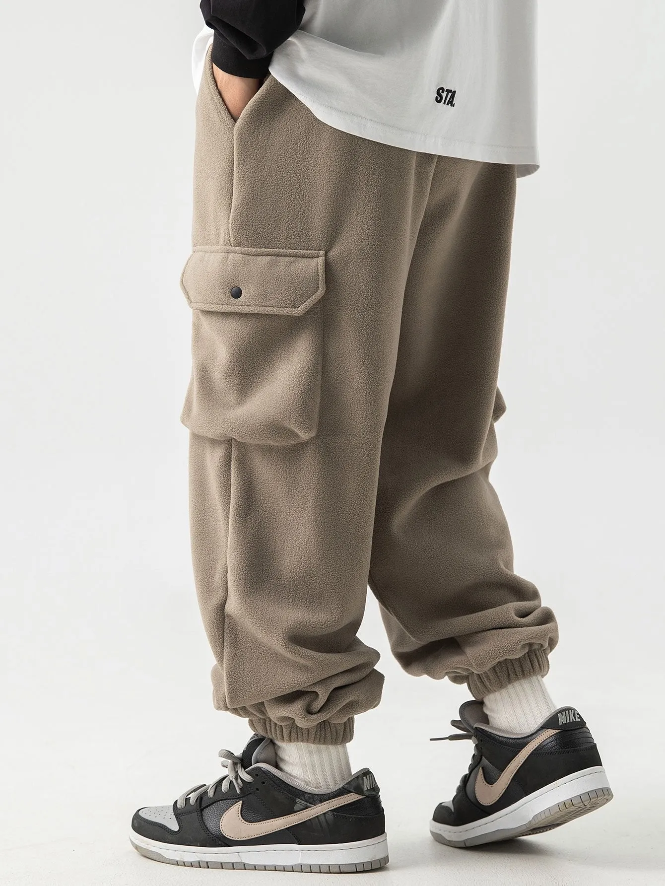 Polar Fleece Cargo Jogging Pants sold by Hoooyi product image thumbnail 2