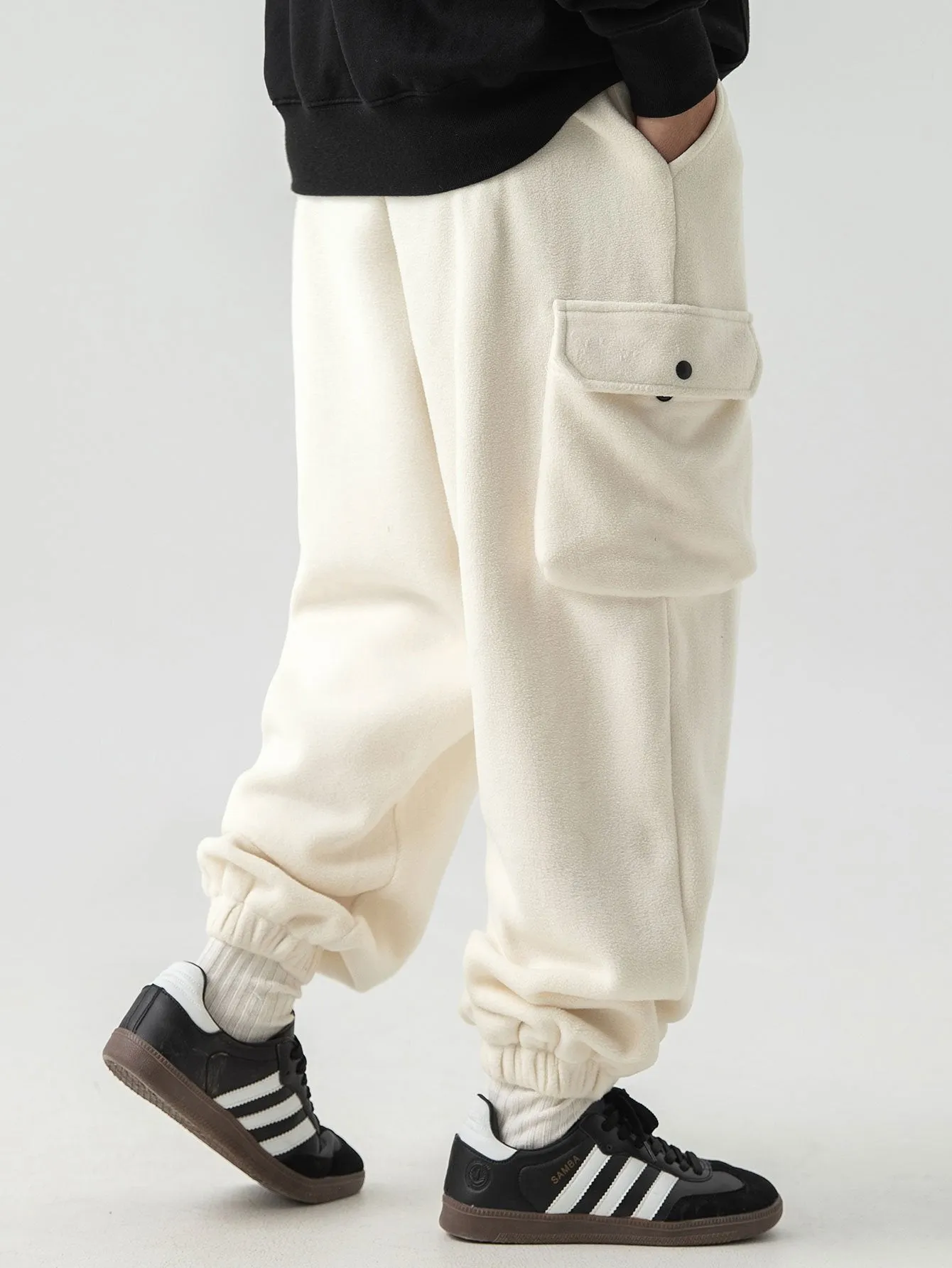 Polar Fleece Cargo Jogging Pants sold by Hoooyi product image thumbnail 3