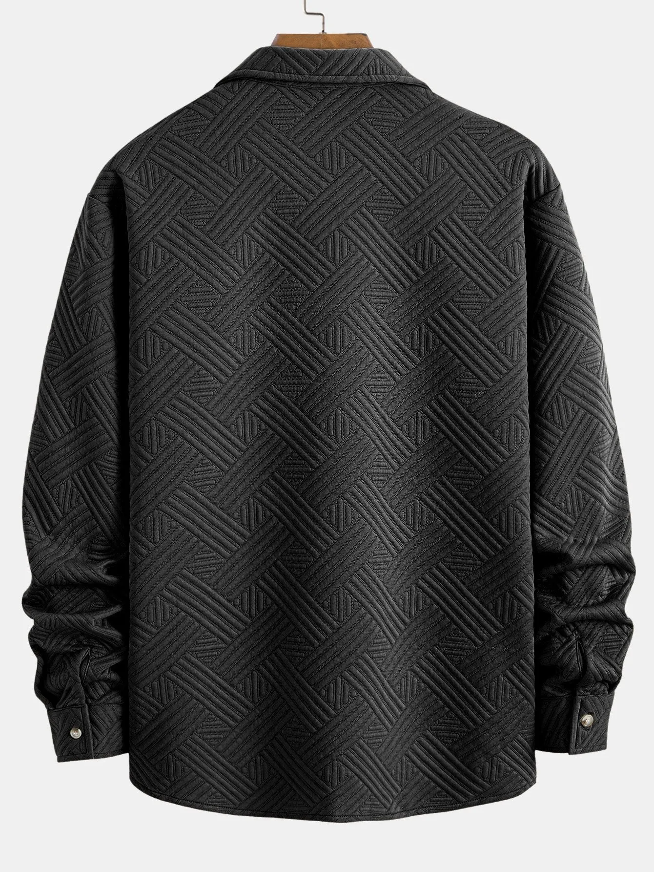 Striped Jacquard Button Up Shirt sold by Hoooyi product image thumbnail 4