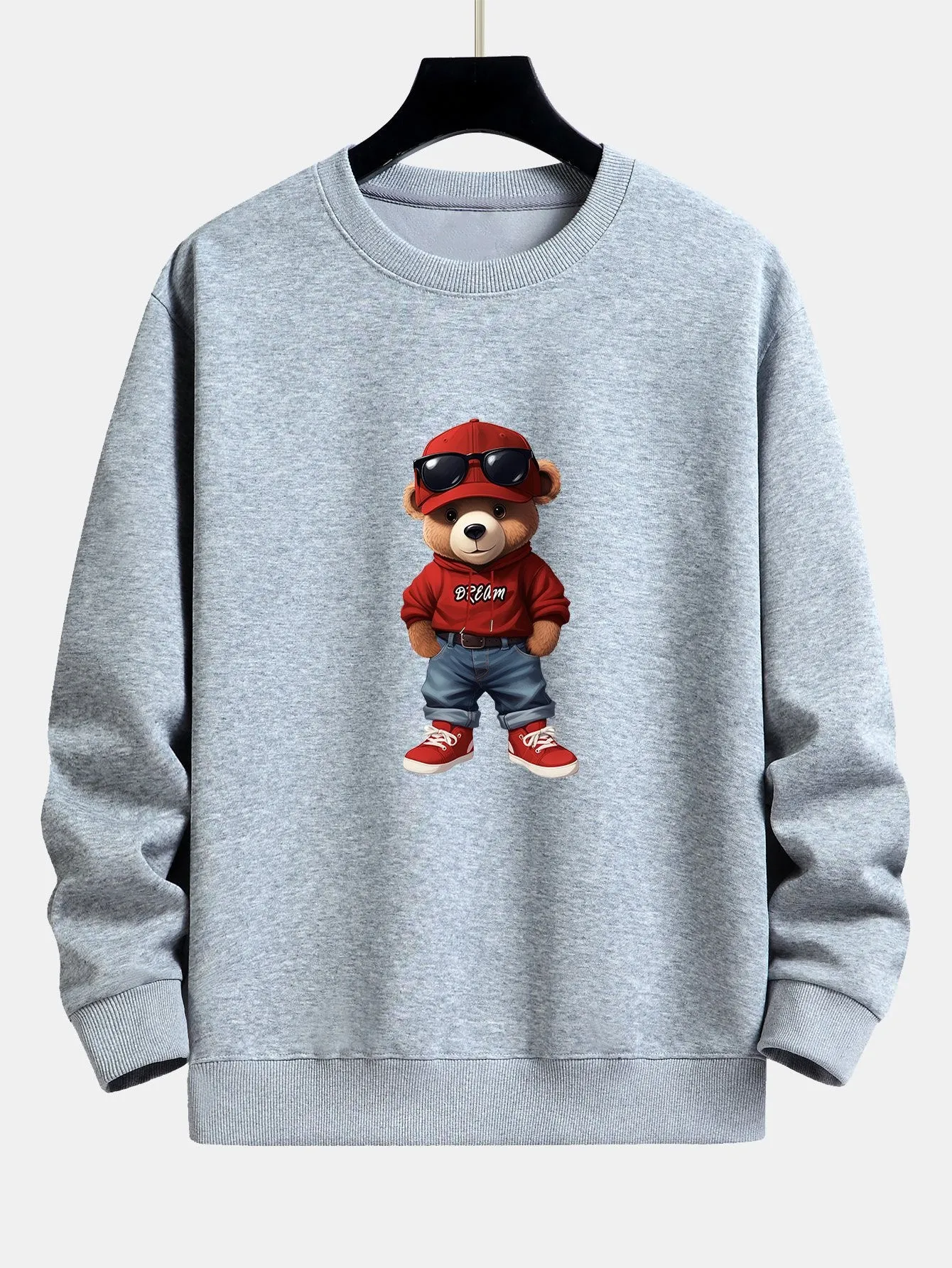 Fashion Bear Print Relax Fit Sweatshirt sold by Hoooyi product image thumbnail 3