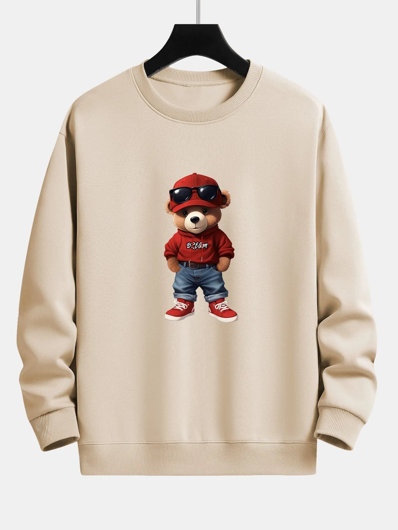 Fashion Bear Print Relax Fit Sweatshirt sold by Hoooyi product image thumbnail 5