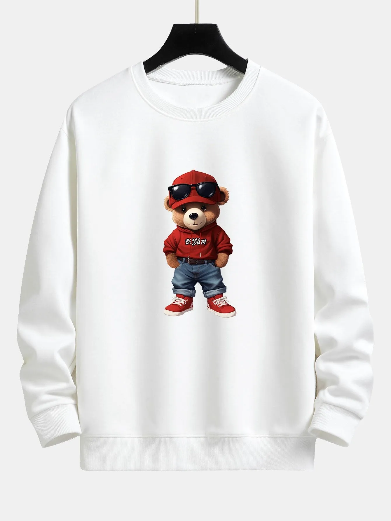 Fashion Bear Print Relax Fit Sweatshirt sold by Hoooyi product image thumbnail 2