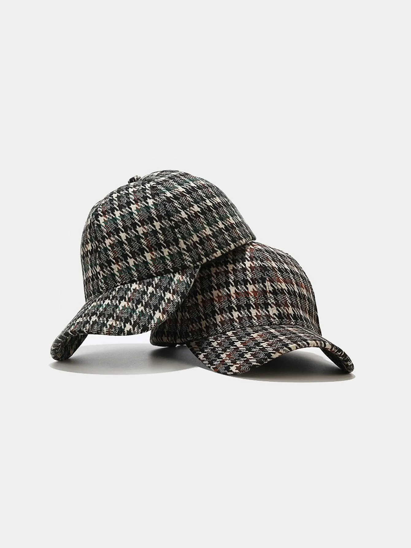 British Style Vintage Houndstooth Baseball Cap sold by Hoooyi product image thumbnail 3