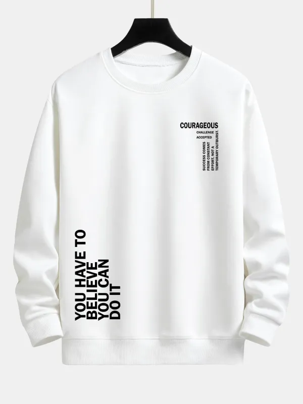 Slogan Print Relax Fit Sweatshirt made by Hoooyi