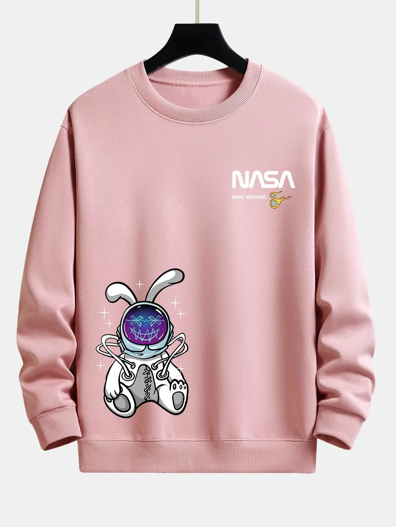Nasa Astronaut Bunny Print Relax Fit Sweatshirt sold by Hoooyi product image thumbnail 2