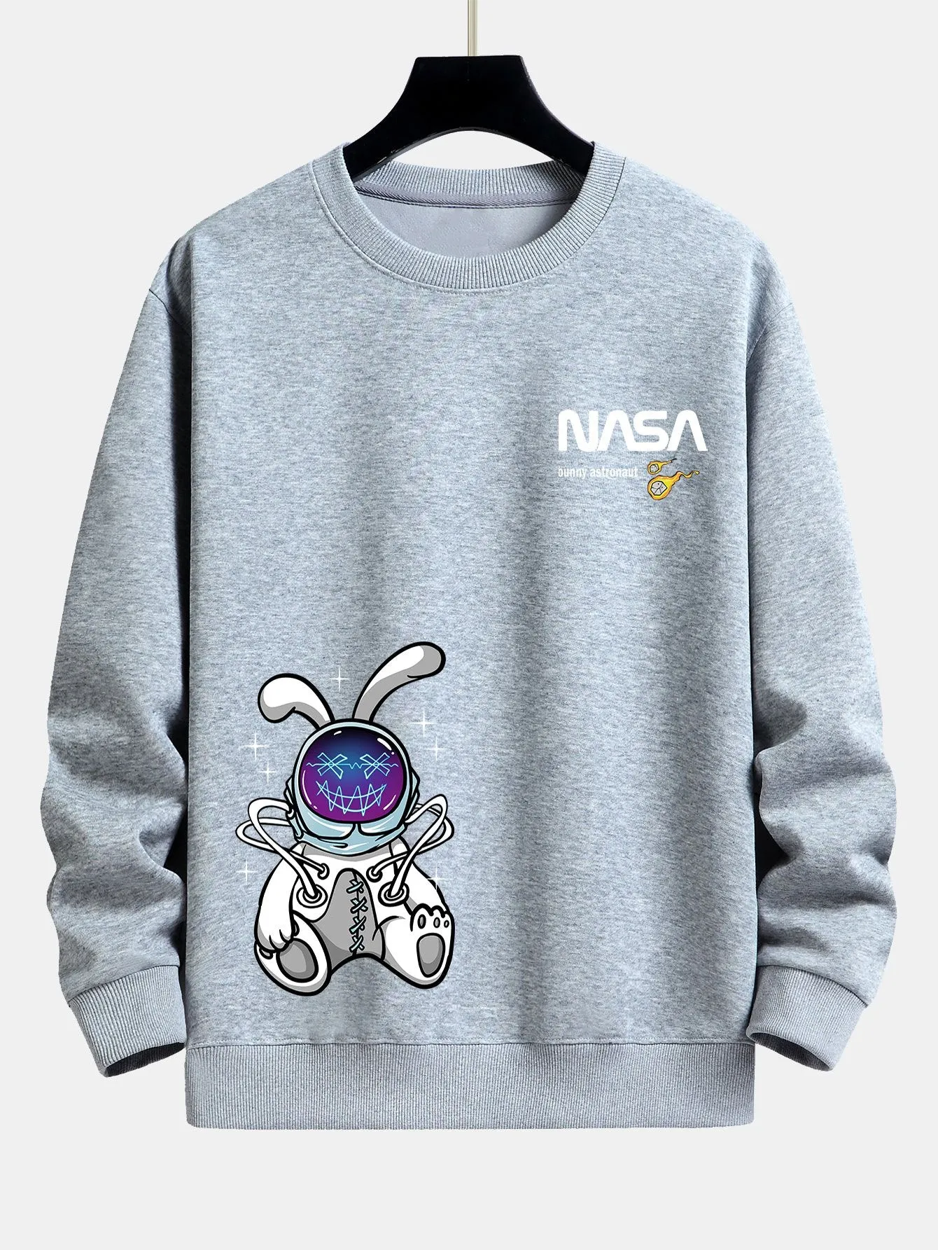 Nasa Astronaut Bunny Print Relax Fit Sweatshirt sold by Hoooyi product image thumbnail 5