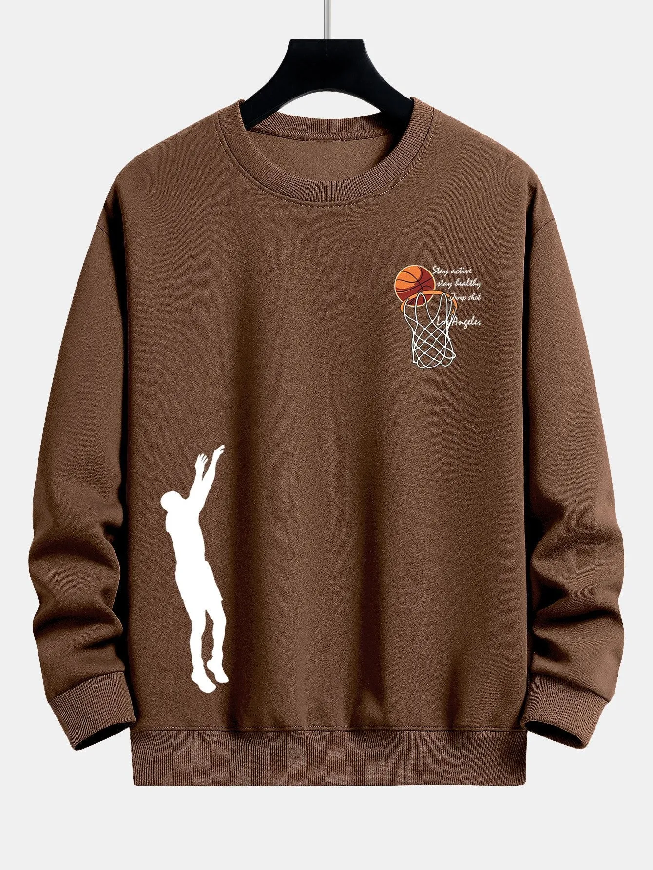Man Shooting Basketball Print Relax Fit Sweatshirt sold by Hoooyi product image thumbnail 2
