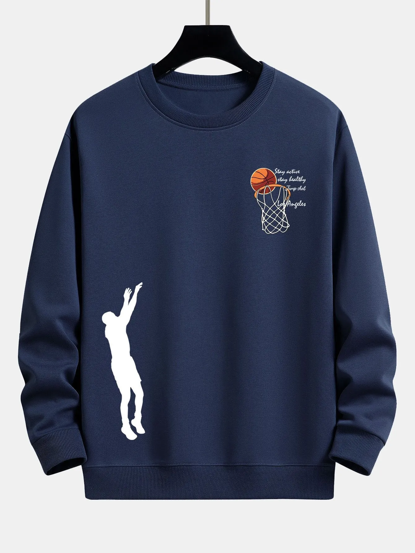 Man Shooting Basketball Print Relax Fit Sweatshirt sold by Hoooyi product image thumbnail 5