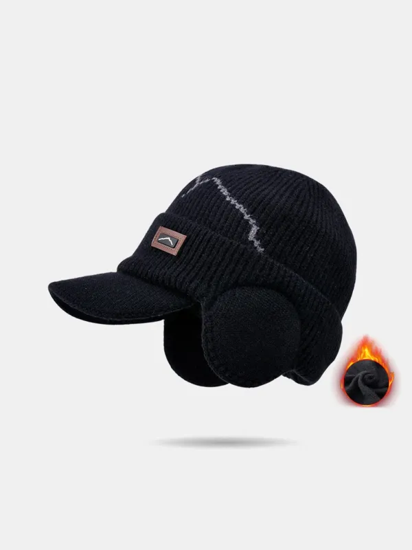 Outdoor Plush Warm Knitted Earflaps Baseball Cap sold by Hoooyi