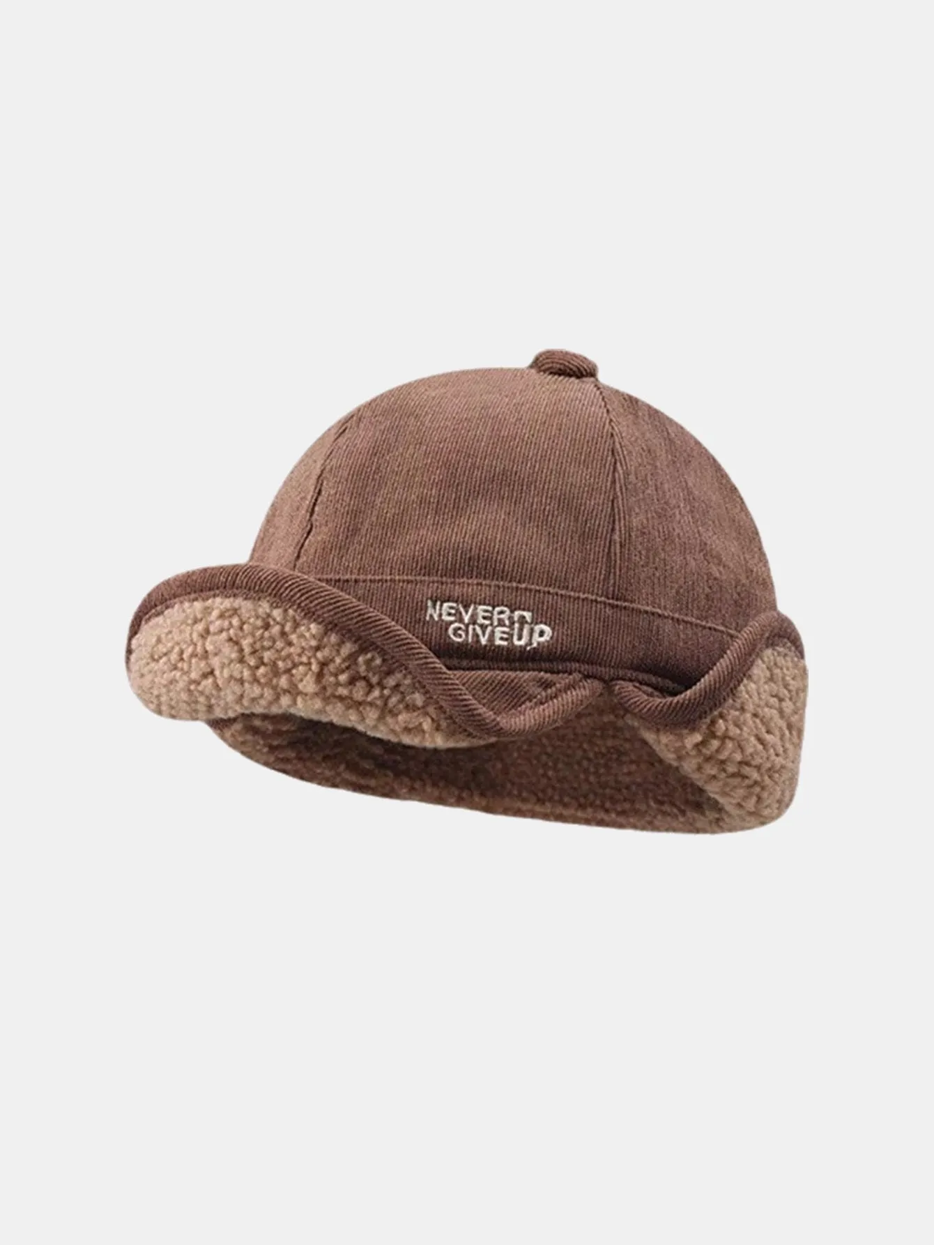 Corduroy Sherpa Lining Warm Earflaps Hat sold by Hoooyi product image thumbnail 2