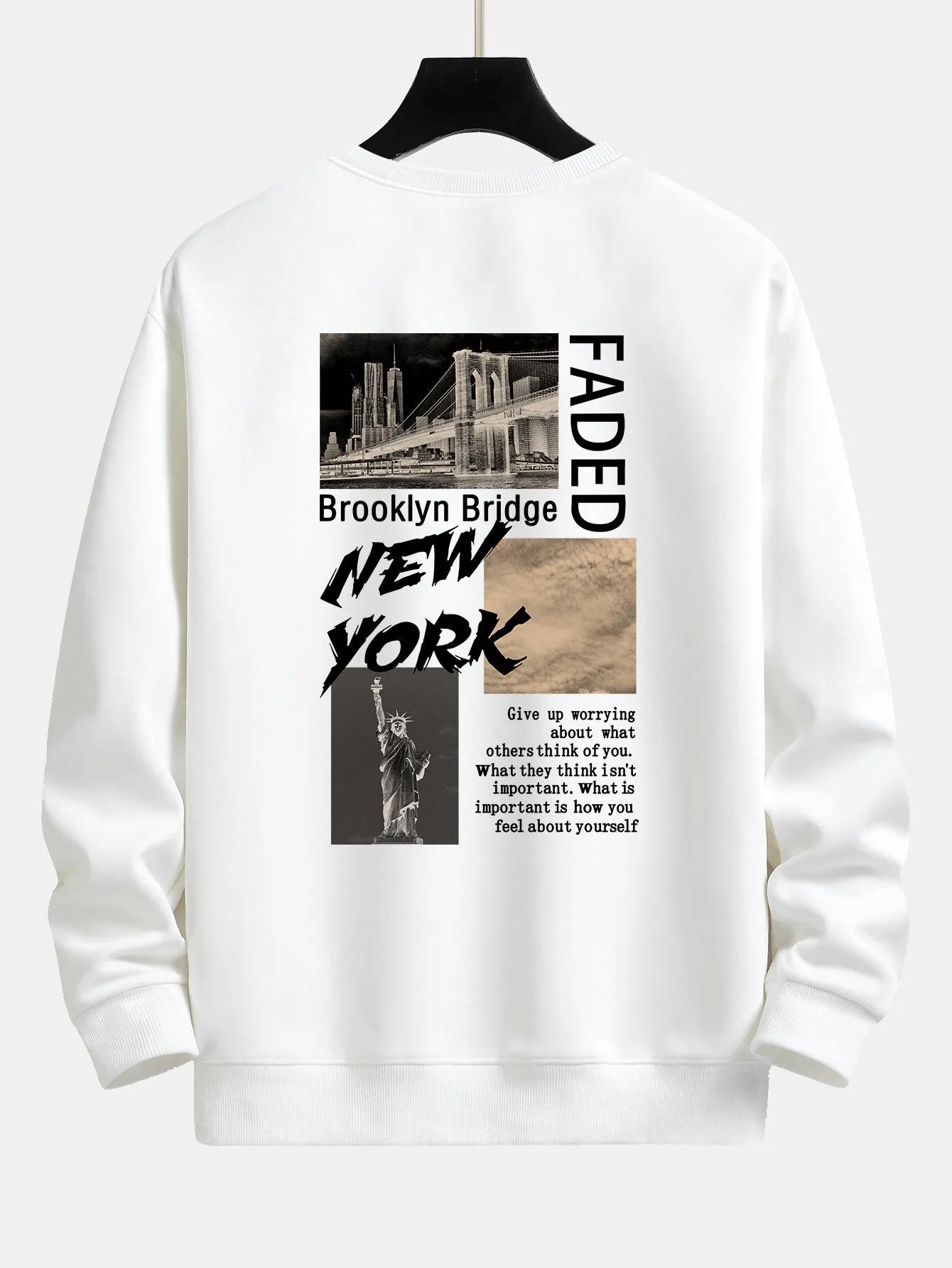 New York Cityscape Back Print Relax Fit Sweatshirt sold by Hoooyi product image thumbnail 3