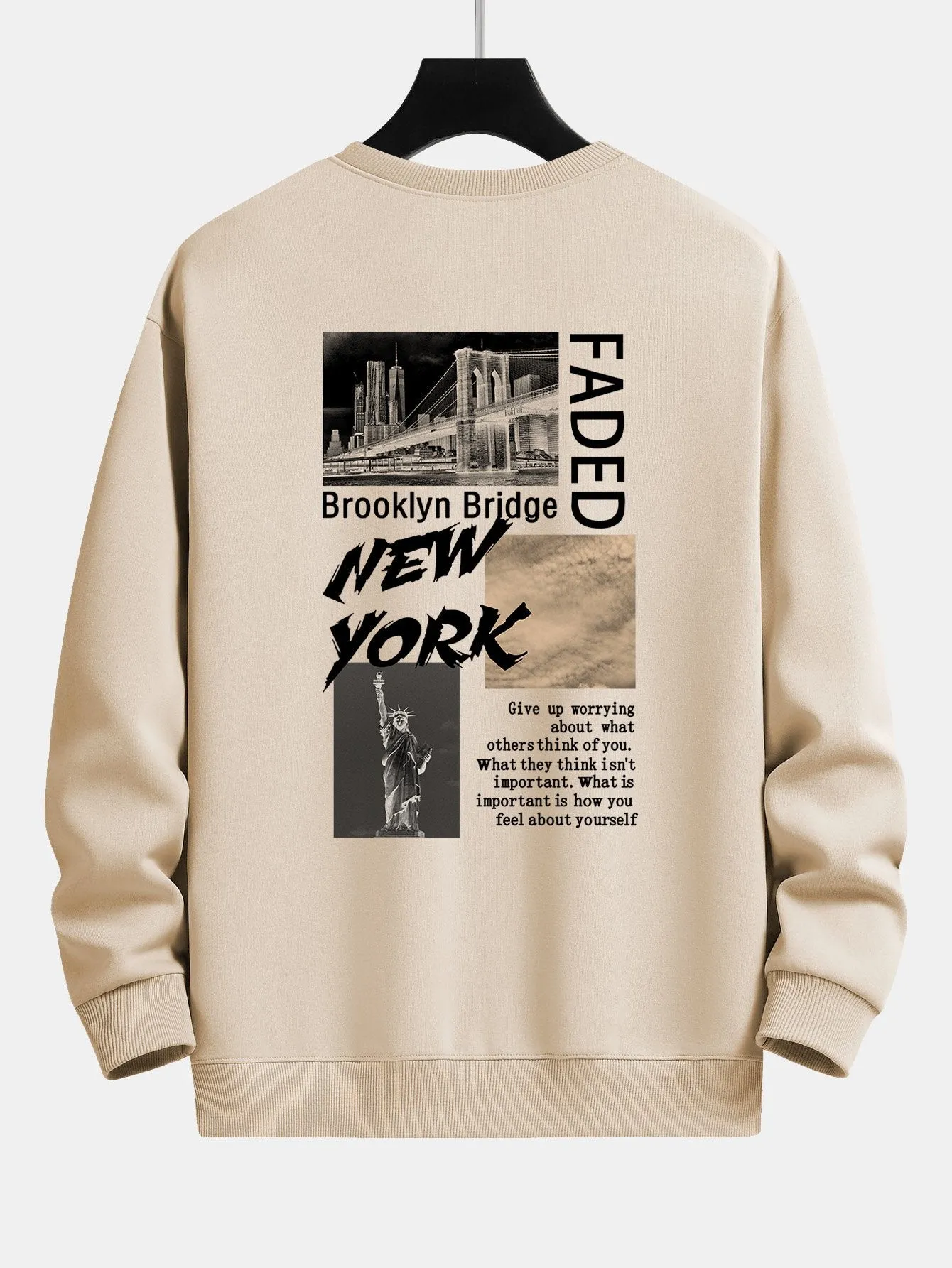 New York Cityscape Back Print Relax Fit Sweatshirt sold by Hoooyi product image thumbnail 5