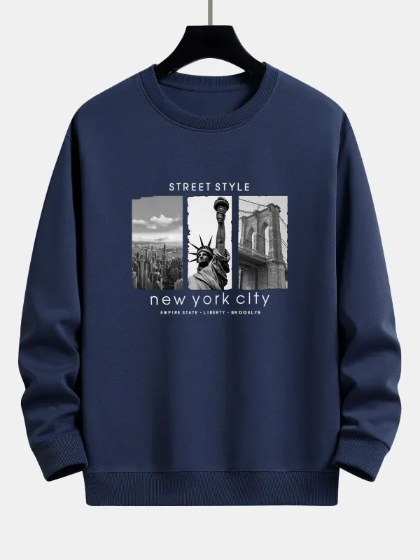 New York City Print Relax Fit Sweatshirt sold by Hoooyi