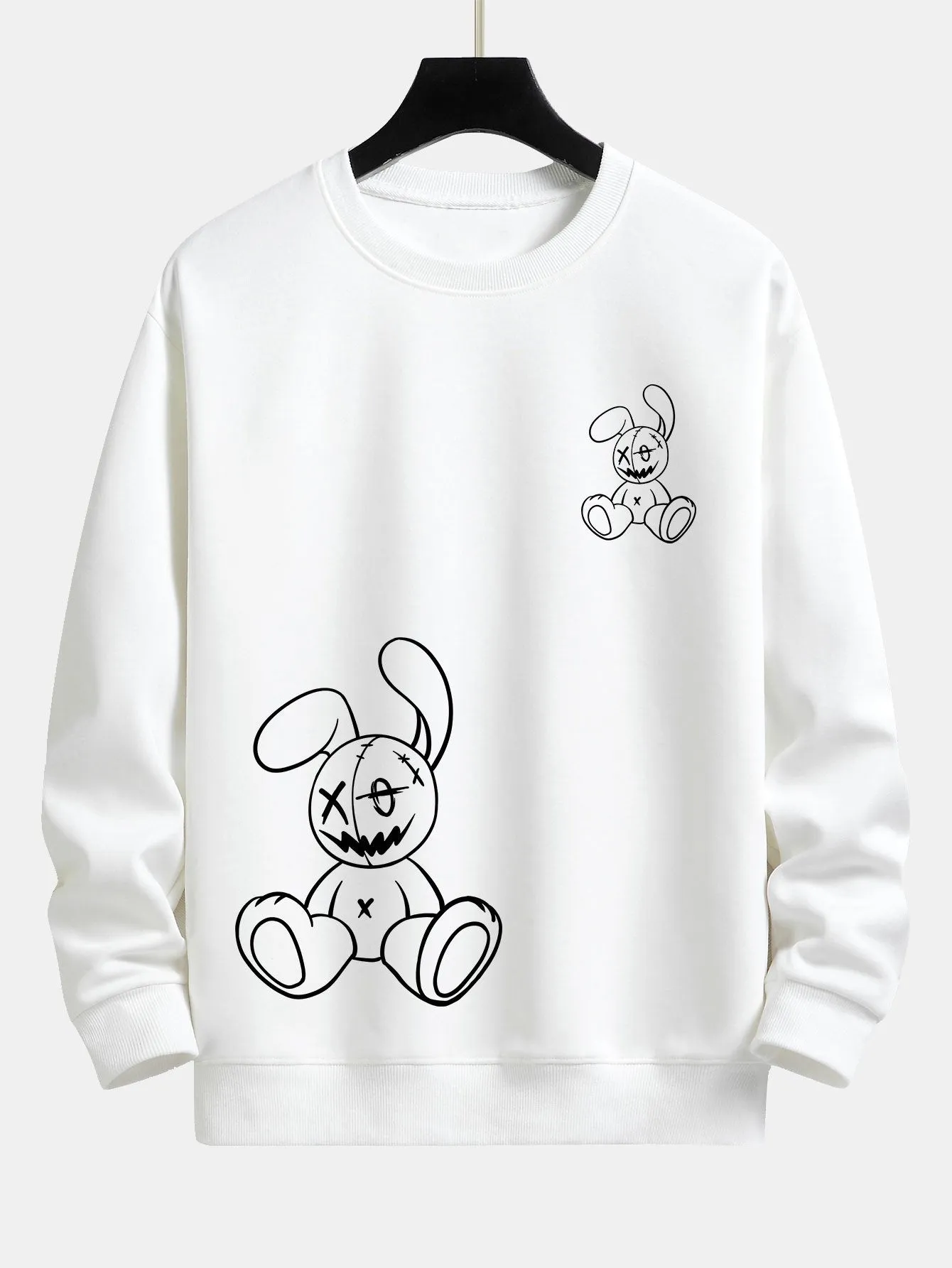 Rabbit Print Relax Fit Sweatshirt sold by Hoooyi product image thumbnail 4