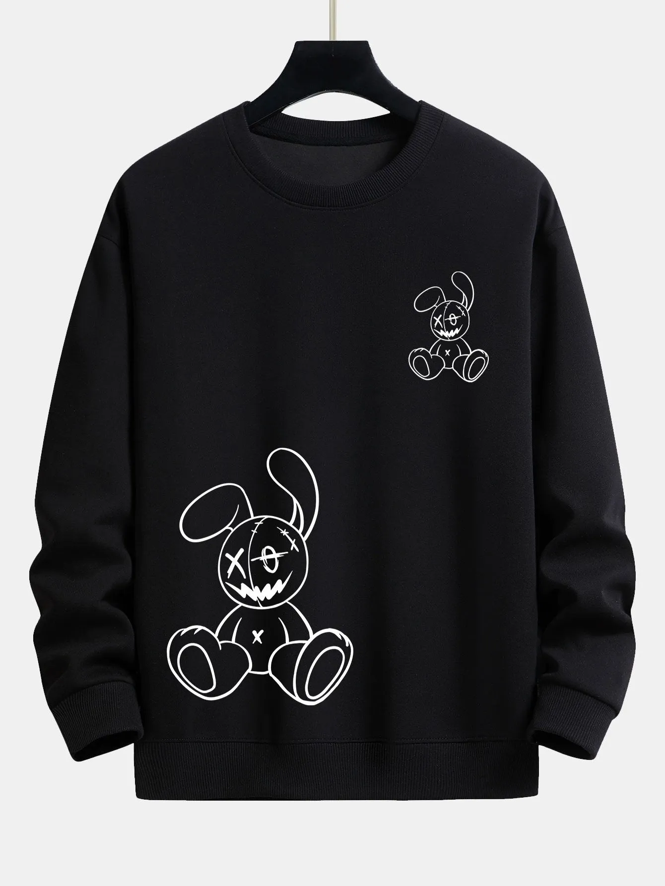 Rabbit Print Relax Fit Sweatshirt sold by Hoooyi product image thumbnail 3