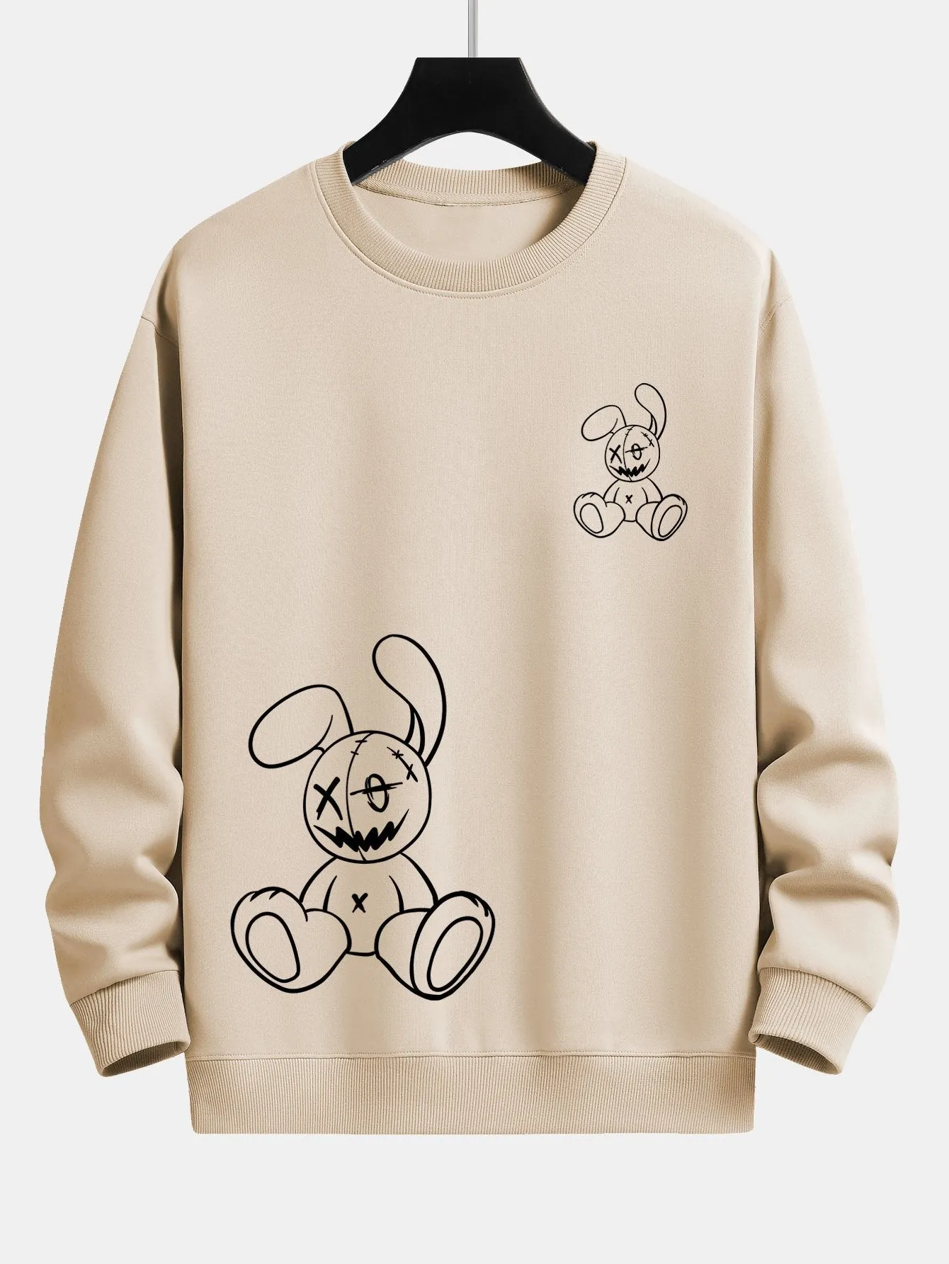 Rabbit Print Relax Fit Sweatshirt sold by Hoooyi product image thumbnail 2
