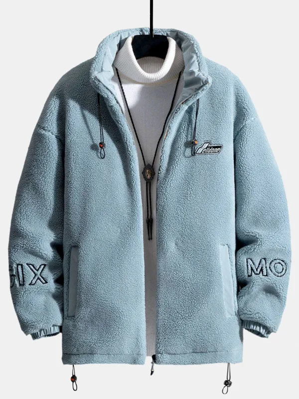 Quilted Lined Teddy Fleece Zip Up Jacket sold by Hoooyi