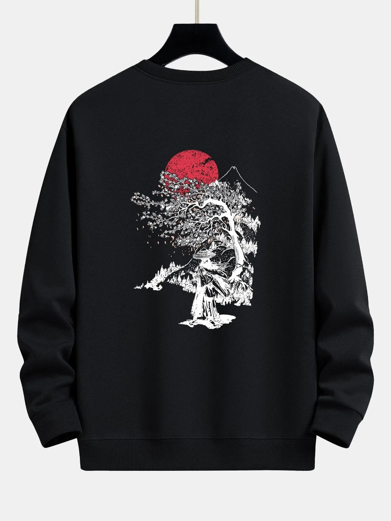 Japanese Samurai Back Print Relax Fit Sweatshirt sold by Hoooyi product image thumbnail 3