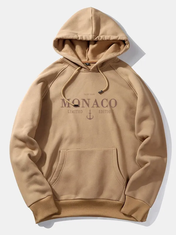 Monaco Anchor Print Hoodie made by Hoooyi