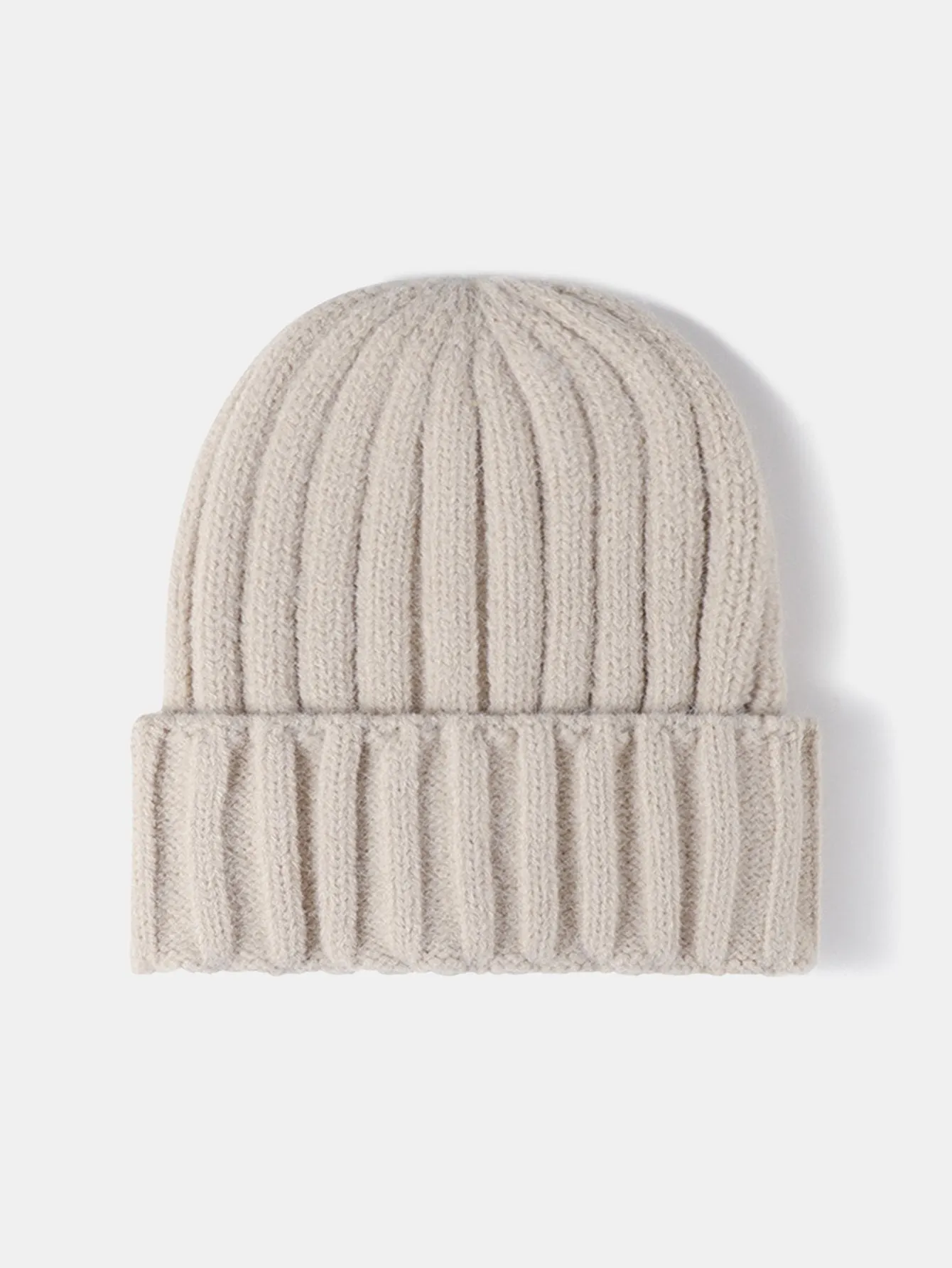 Faux Wool Warm Stripe Knit Beanie Hat Cuffed Cap sold by Hoooyi product image thumbnail 4