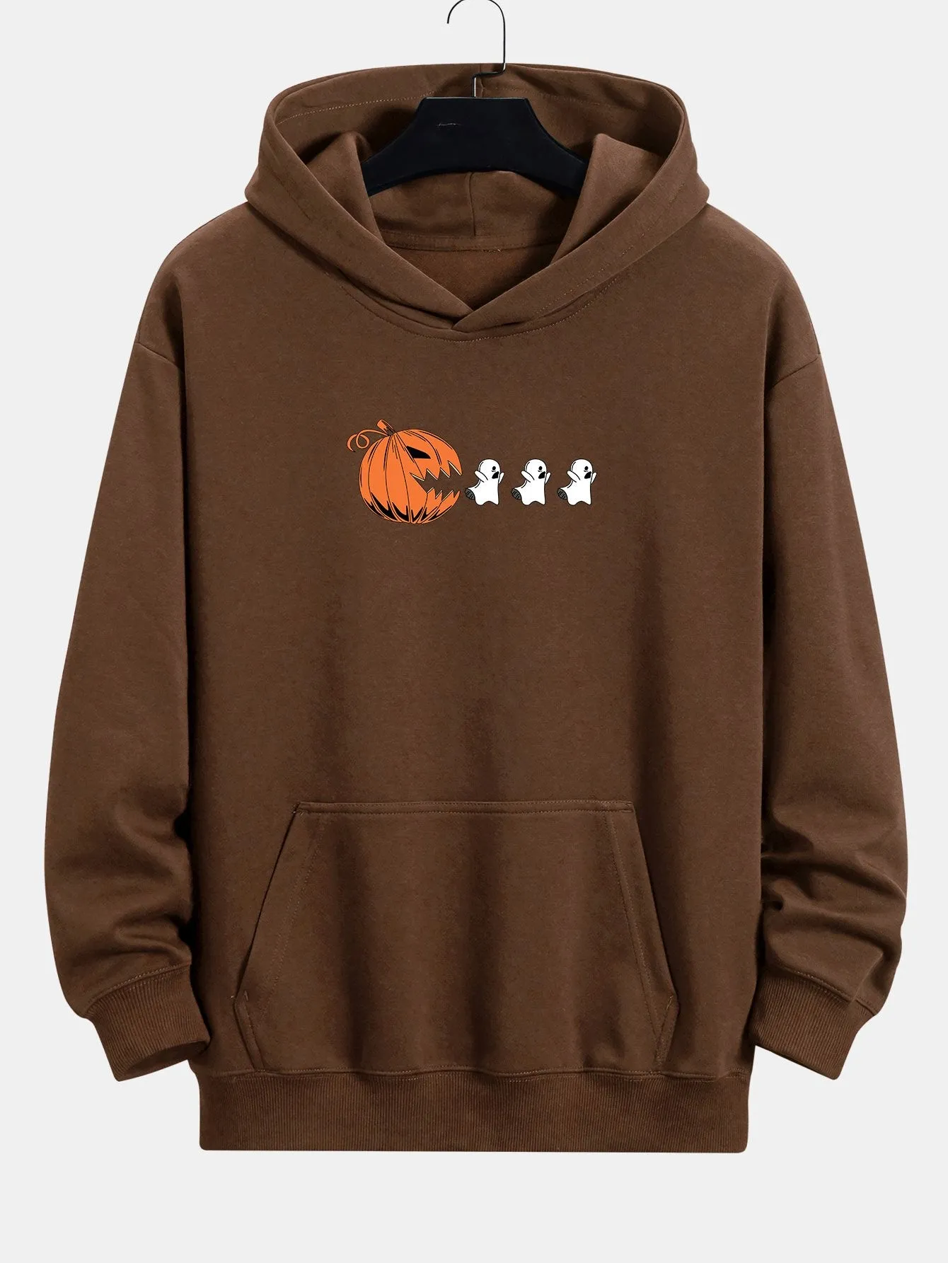 Pumpkin Chasing Ghosts Print Relax Fit Hoodie sold by Hoooyi product image thumbnail 2