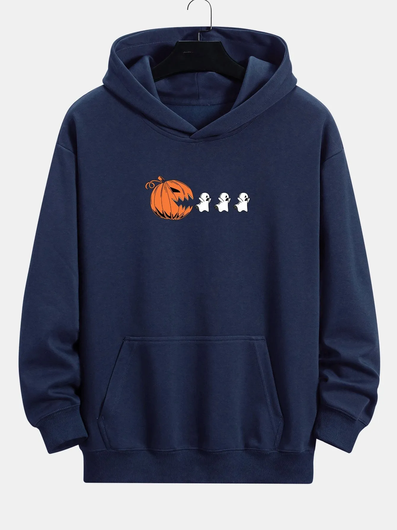 Pumpkin Chasing Ghosts Print Relax Fit Hoodie sold by Hoooyi product image thumbnail 4