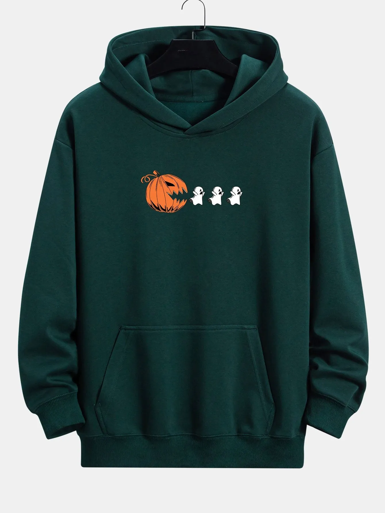 Pumpkin Chasing Ghosts Print Relax Fit Hoodie sold by Hoooyi product image thumbnail 3