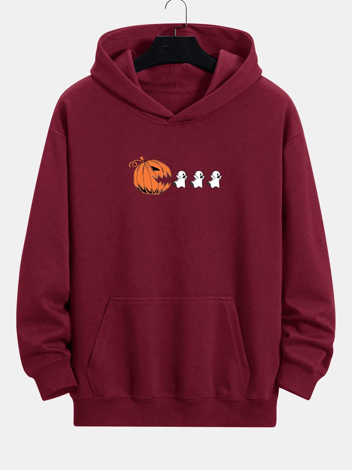 Pumpkin Chasing Ghosts Print Relax Fit Hoodie sold by Hoooyi product image thumbnail 5