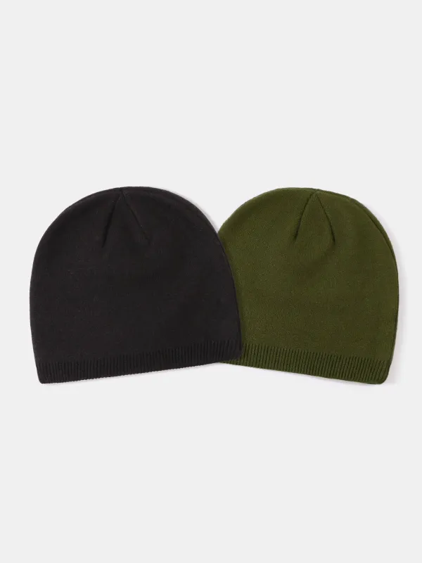 2 Pieces Solid Color Outdoor Cycling Warm Knit Beanie Hat sold by Hoooyi