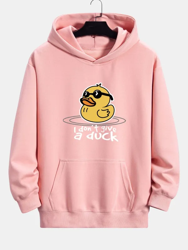 Yellow Duck With Sunglasses Print Relax Fit Hoodie made by Hoooyi