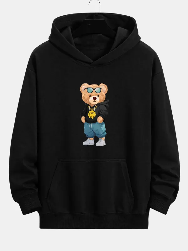 Hip Hop Bear Print Relax Fit Hoodie sold by Hoooyi