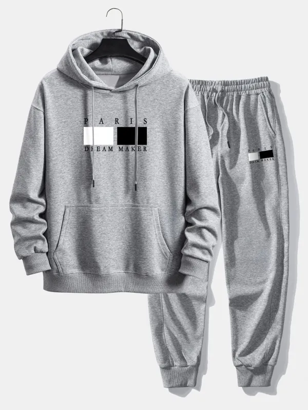 Paris Dream Maker Print Relax Fit Hoodie & Jogging Pants sold by Hoooyi