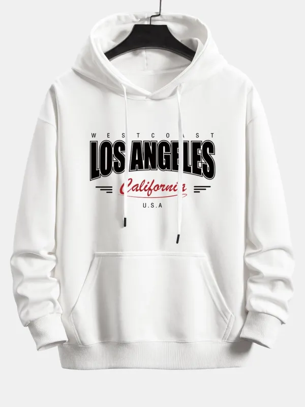 Los Angeles Print Relax Fit Hoodie sold by Hoooyi