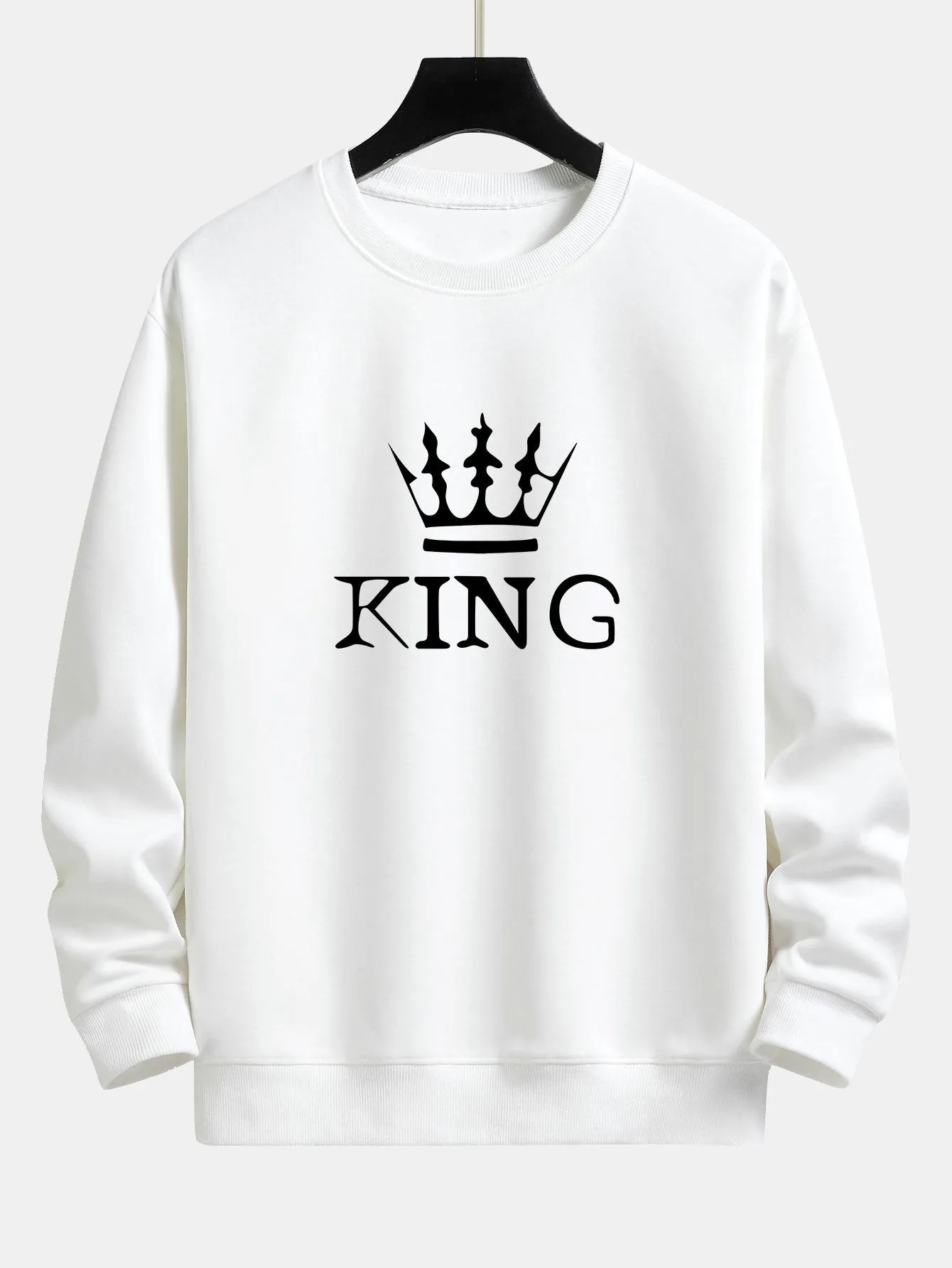 King Crown Print Relax Fit Sweatshirt sold by Hoooyi product image thumbnail 2