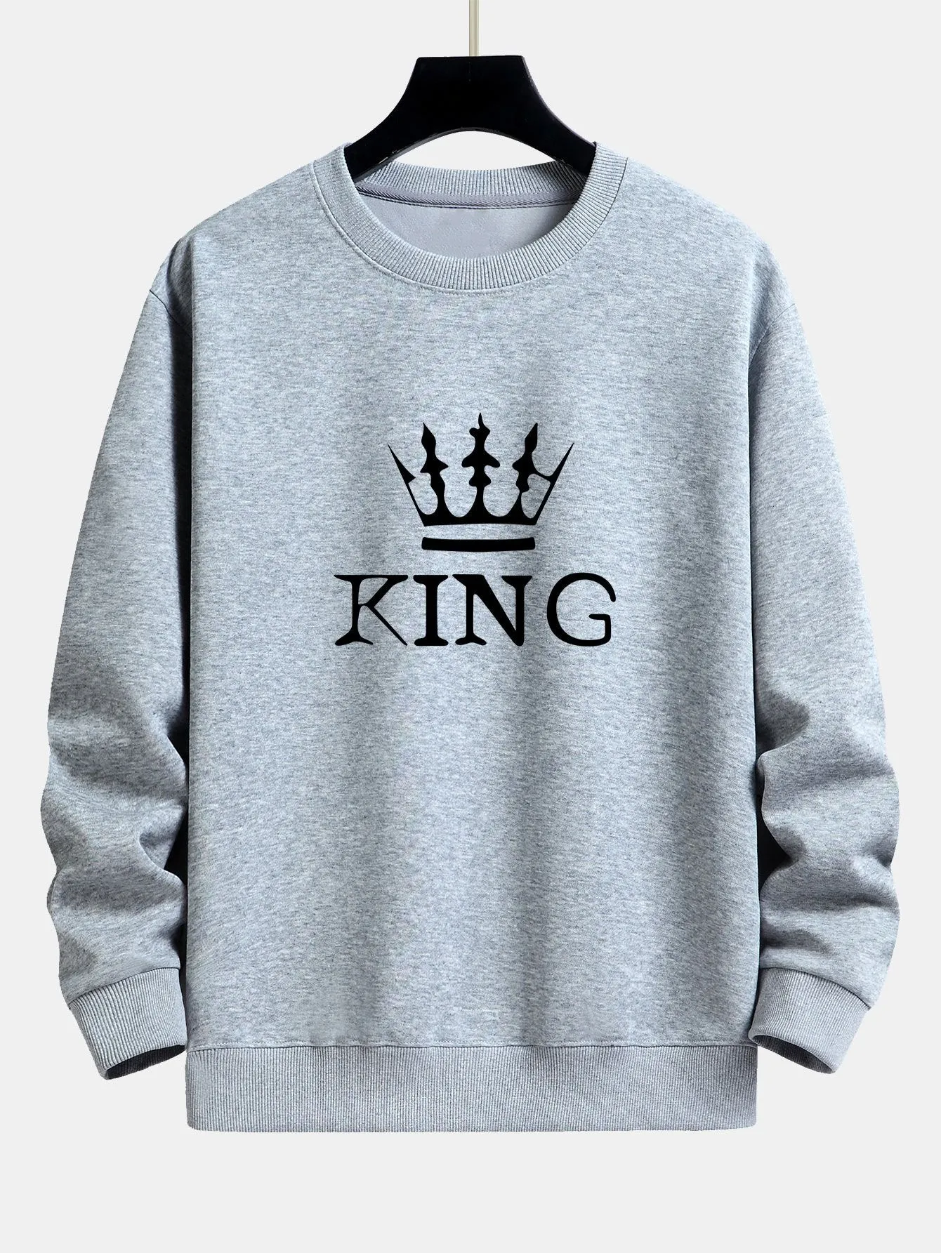 King Crown Print Relax Fit Sweatshirt sold by Hoooyi product image thumbnail 5